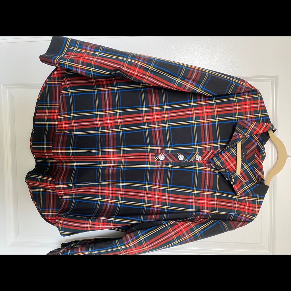 NWT JCREW Jeweled button popover tunic